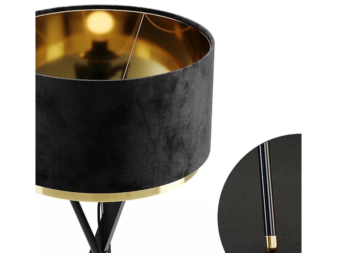 Vicco Lámpara De Pie-Lámpara de pie 50x50x154 goldamo Negro