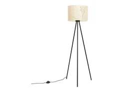 Sollux Lighting Lámpara de pie Nevia minimalista de tela/PVC/acero - 1 fuentes luminosas - L.40 x A.135 cm - mármol /negro Beige Best