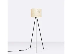 Sollux Lighting Lámpara de pie Nevia minimalista de tela/PVC/acero - 1 fuentes luminosas - L.40 x A.135 cm - mármol /negro Beige Best