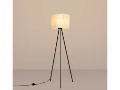 Sollux Lighting Lámpara de pie Nevia minimalista de tela/PVC/acero - 1 fuentes luminosas - L.40 x A.135 cm - mármol /negro Beige Best