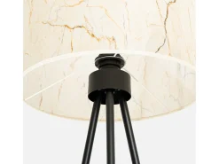 Sollux Lighting Lámpara de pie Nevia minimalista de tela/PVC/acero - 1 fuentes luminosas - L.40 x A.135 cm - mármol /negro Beige Best
