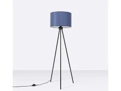 Sollux Lighting Lámpara De Pie-Lámpara de pie Nevia minimalista de tela/PVC/acero - 1 fuentes luminosas - L.40 x A.135 cm - marino/negro Azul