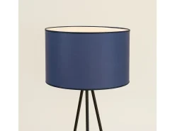 Sollux Lighting Lámpara De Pie-Lámpara de pie Nevia minimalista de tela/PVC/acero - 1 fuentes luminosas - L.40 x A.135 cm - marino/negro Azul