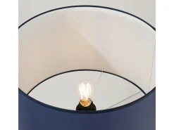 Sollux Lighting Lámpara De Pie-Lámpara de pie Nevia minimalista de tela/PVC/acero - 1 fuentes luminosas - L.40 x A.135 cm - marino/negro Azul