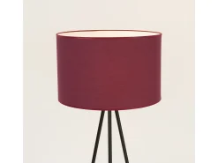Sollux Lighting Lámpara De Pie-Lámpara de pie Nevia minimalista de tela/PVC/acero - 1 fuentes luminosas - L.40 x A.135 cm - burdeos/negro Rojo