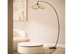 Discount Ledkia Lámpara de Pie Ratán Arco Nirvana Natural Multicolor