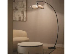 Discount Ledkia Lámpara de Pie Ratán Arco Nirvana Natural Multicolor
