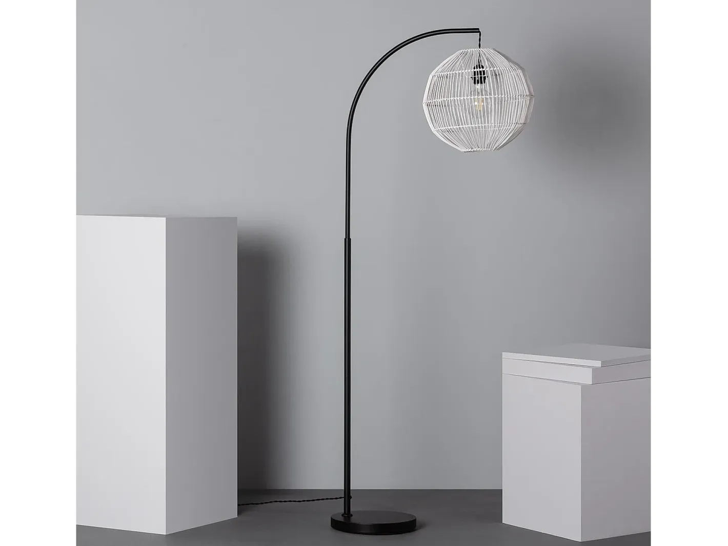 Ledkia Lámpara de Pie Ratán Kithnos Negro Multicolor Clearance