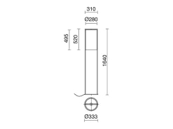 Lámpara de pie SINTRA estilo moderno - Alt. 164 cm - E27 40W - pantalla ø28 cm- cable 2 metros - on&off - acero y algodón - Negro