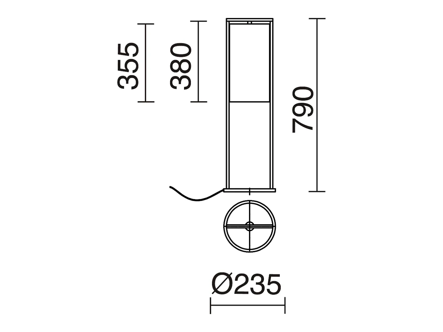 Lámpara De Pie-Lámpara de pie SINTRA estilo moderno - Alt. 79 cm - E27 40W - pantalla ø28 cm- cable 2 metros - on&off - acero y algodón - Negro