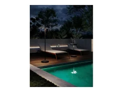 Lámpara de pie solar Barbell Solar RF - LED recargable de 65 W - Lámpara de pie para exterior, 3 alturas, 156-113-70 cm, color Negro Clearance