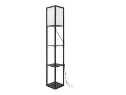Helloshop26 Lámpara de pie Stapleford con estante casquillo E27 160 cm de alto blanco y 03_0007319 Negro Best