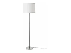 Helloshop26 Lámpara De Pie-Lámpara de pie Tamworth E27 161 cm de alto plata y blanco 03_0007323 Gris