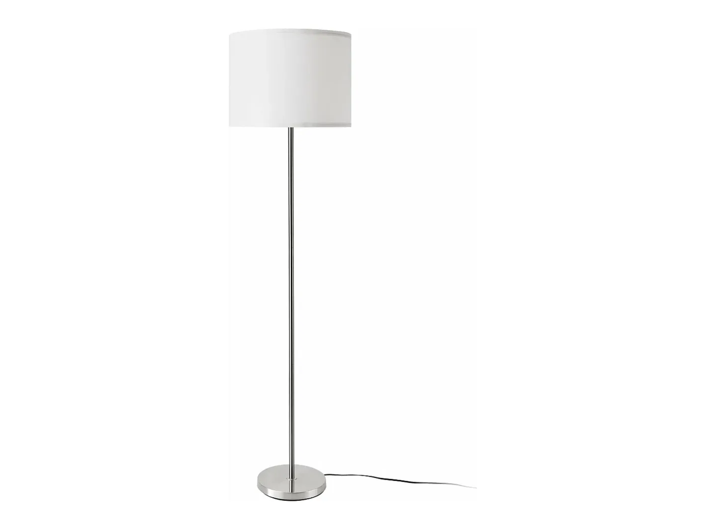 Helloshop26 Lámpara De Pie-Lámpara de pie Tamworth E27 161 cm de alto plata y blanco 03_0007323 Gris