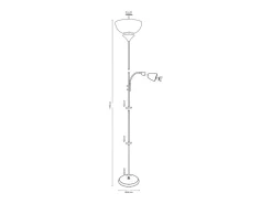 Sale Lámpara de pie Torino Bel Air 80W + brazo orientable Ø25x179 cm Blanco
