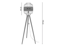 TOSEL Lámpara De Pie-Lámpara de Pie ,madera,Negro , A 170xD40xP40cm Marru00f3n