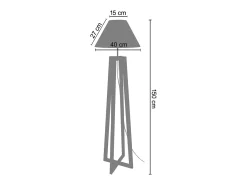 TOSEL Lámpara de Pie ,madera, ,A 150x D40xP40cm Gris