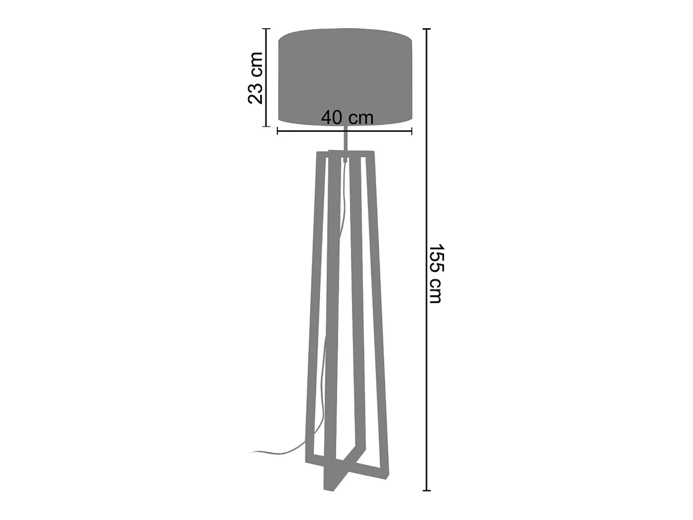 Hot TOSEL Lámpara de Pie ,madera, ,A155xD40xP40cm Negro