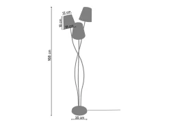 TOSEL Lámpara De Pie-Lámpara de Pie ,metal, , A168xD40xP 40cm Negro