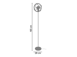 TOSEL Lámpara De Pie-Lámpara de Pie ,metal,Aluminio ,A165xD28xP28cm Plateado