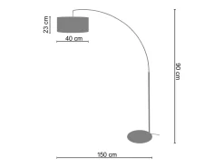 Best TOSEL Lámpara de Pie ,metal, ,A190xD150xP40cm Blanco