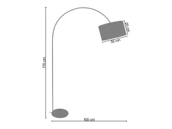 TOSEL Lámpara De Pie-Lámpara de Pie ,metal,Aluminio ,A 189xD100x P 30cm Violeta