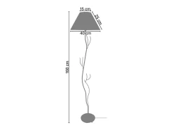 TOSEL Lámpara de Pie ,metal, ,A168xD40xP40cm Negro
