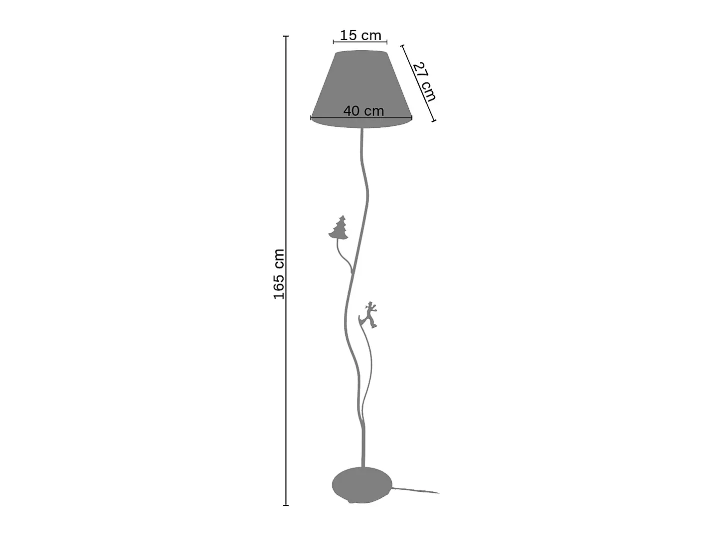 TOSEL Lámpara de Pie ,metal,Marrón,A168xD40xP40cm Marru00f3n