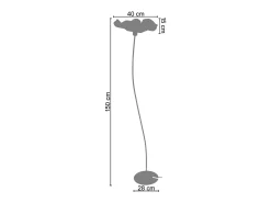 TOSEL Lámpara De Pie-Lámpara de Pie ,metal,Negro ,A155xD40xP40cm Violeta
