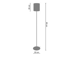 TOSEL Lámpara De Pie-Lámpara de Pie ,metal, , A162xD20xP 20cm Gris