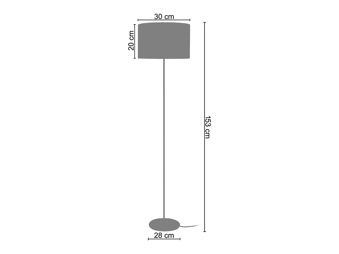 TOSEL Lámpara de Pie ,metal,Aluminio , A153xD35xP 35cm Marru00f3n Hot