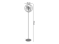 TOSEL Lámpara de Pie ,metal,Aluminio ,A 175x D40xP40cm Plateado Hot