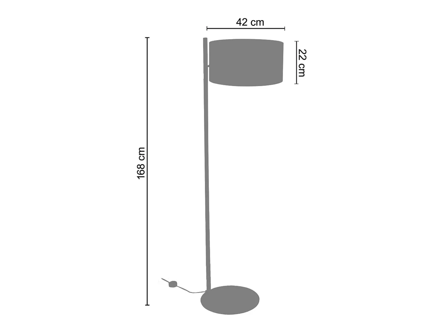 Hot TOSEL Lámpara de Pie ,metal, ,A145xD30xP30cm Blanco