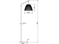 VS Venta-stock Lámpara De Pie-Lámpara de pie Umiko de Bambú, altura 156 cm Beige