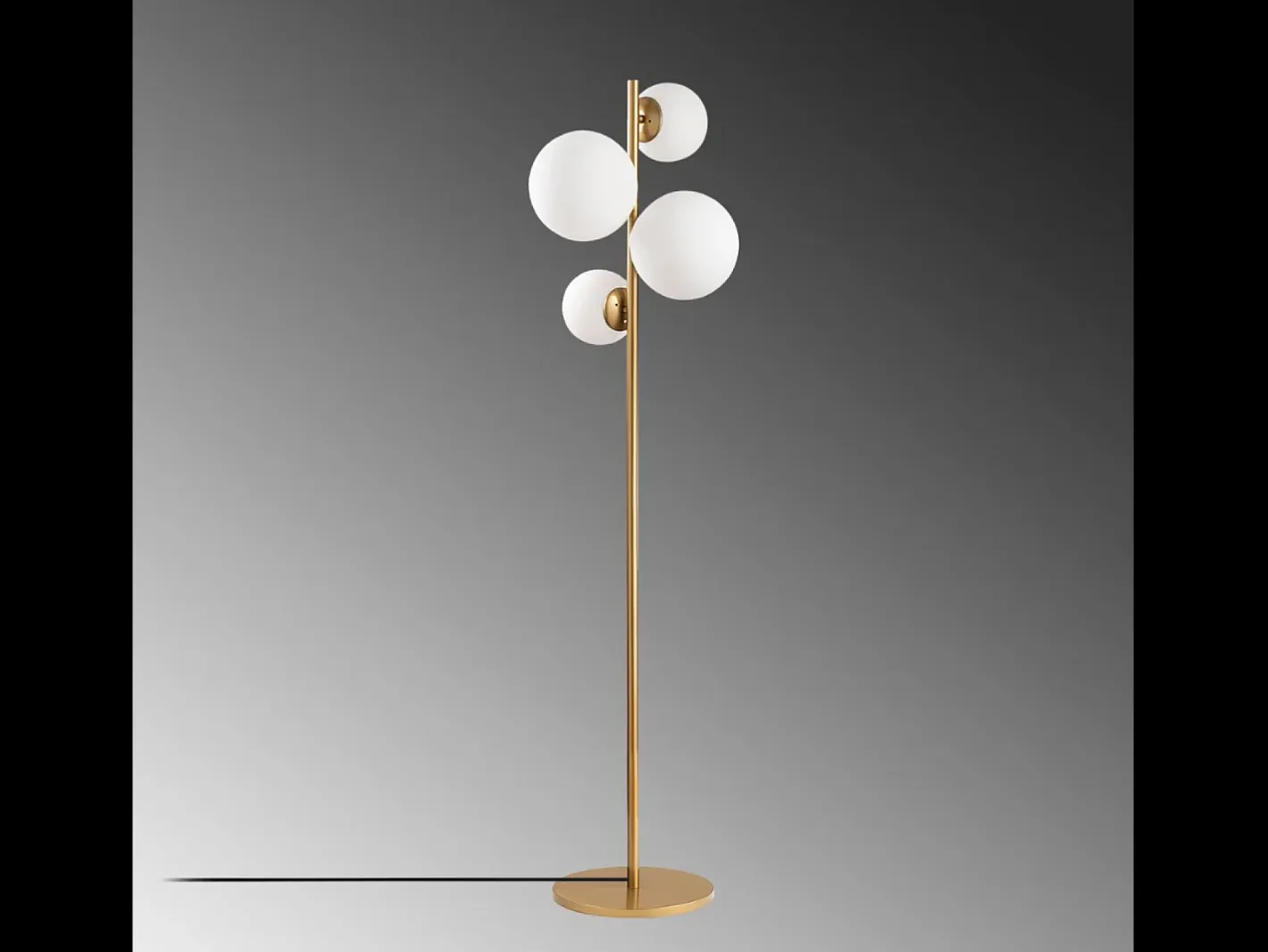 Hot Concept-Usine Lámpara de Pie Vintage Dorada con 4 Elegantes Luces para Dormitorio Salón Oficina Dorado