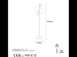 Hot Concept-Usine Lámpara de Pie Vintage Dorada con 4 Elegantes Luces para Dormitorio Salón Oficina Dorado