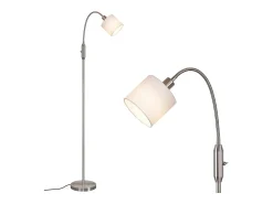 NETTLIFE Lámpara De Pie-Lámpara de pie vintage negra de tela con arco giratorio de 360° para una iluminación suave y decorativa Negro