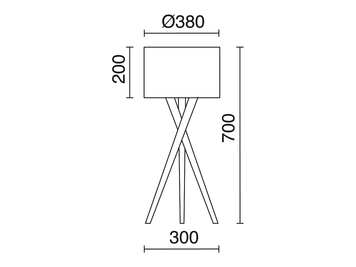 Lámpara De Pie-Lámpara de pie WOOD estilo clásico - Alt. 70 cm - E27 60W - cable 2 metros - on&off - madera de haya - pantalla ø38 cm - algodón blanco Marru00f3n
