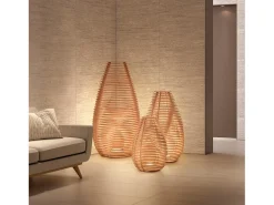 Lámpara De Mesa-Lámpara de pie y mesa TWIST estilo moderno y escandinavo - Alt. 63,7 cm x D. 43,6 cm - GX53 LED T2 - 10W - 1200lm y 3000K - cable 2 metros - on&off - ip20 Marru00f3n