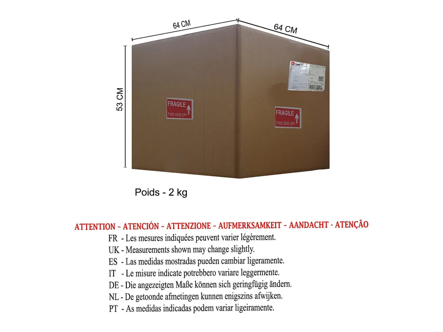TOSEL Lámpara de Salón ,vidrio,,A66xD45xP45cm Transparente