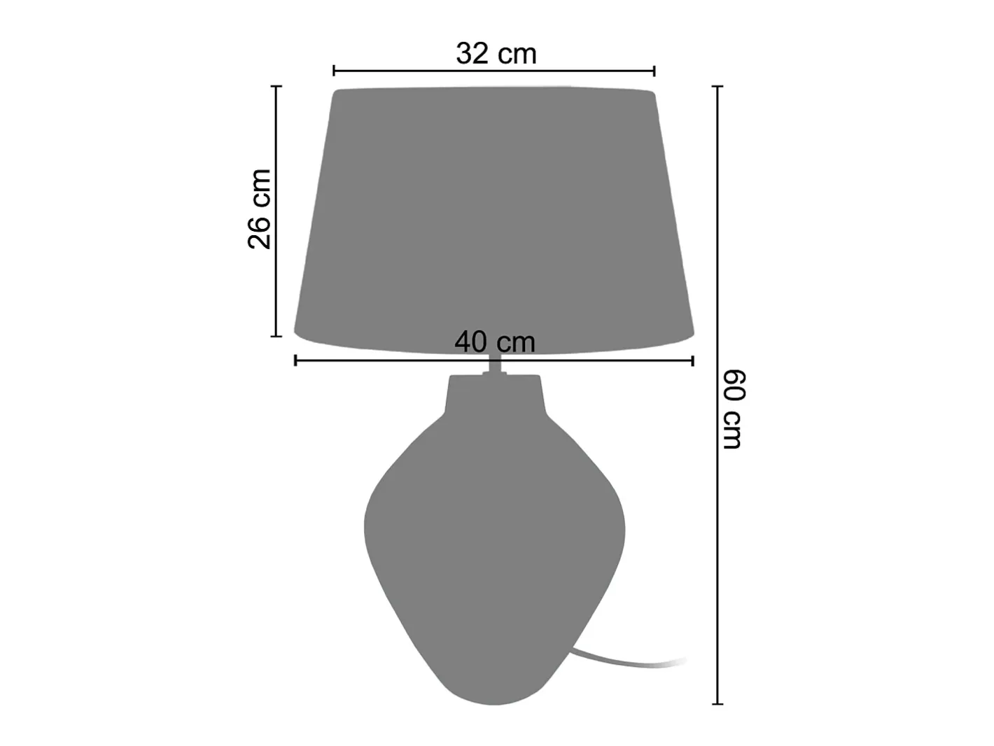 TOSEL Lámpara De Mesa-Lámpara de Salón ,vidrio, ,A60xD40xP40 cm Negro
