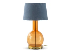 Lámpara de sobremesa cristal con tulipa de algodón azul Naranja Hot