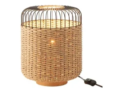 Hot J-Line Lámpara de sobremesa de metal y fibra 27x27x34.5 cm Beige