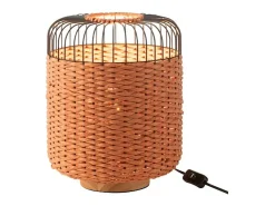 J-Line Lámpara de sobremesa de metal y fibra 27x27x34.5 cm Naranja Clearance
