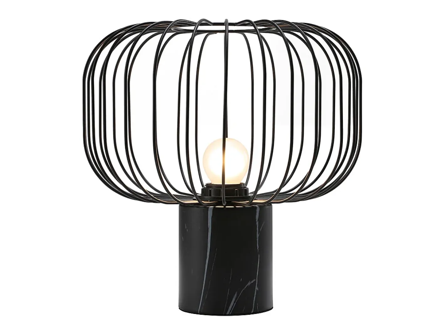 Hot OZAIA Lámpara de sobremesa metálica, D. 26 x H. 26 cm, , ANDROMAQUE Negro