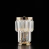 Lámpara de sobremesa Schubert en hierro y latón con pedrería 1 luz H.24 Ø15 BL272-LT-OR Dorado Outlet
