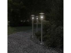 Lámpara de suelo de exterior acero inoxidable 100 cm ES427016 Plateado