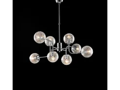 Online Lámpara de suspensión Ikarus en hierro cromado pulido 8 luces X 93 Ø93 BL213-8-CR Plateado