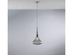 Lámpara Suspendida-Lámpara de suspensión Nemesis en hierro con cristal pyrex 1 luz 142 Ø20 BL280-S1-GR Gris