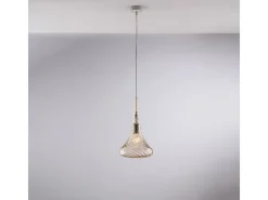 Lámpara de suspensión Nemesis Hierro con cristal pyrex ámbar 1 luz 142 Ø20 BL280-S1-AM Amarillo Best